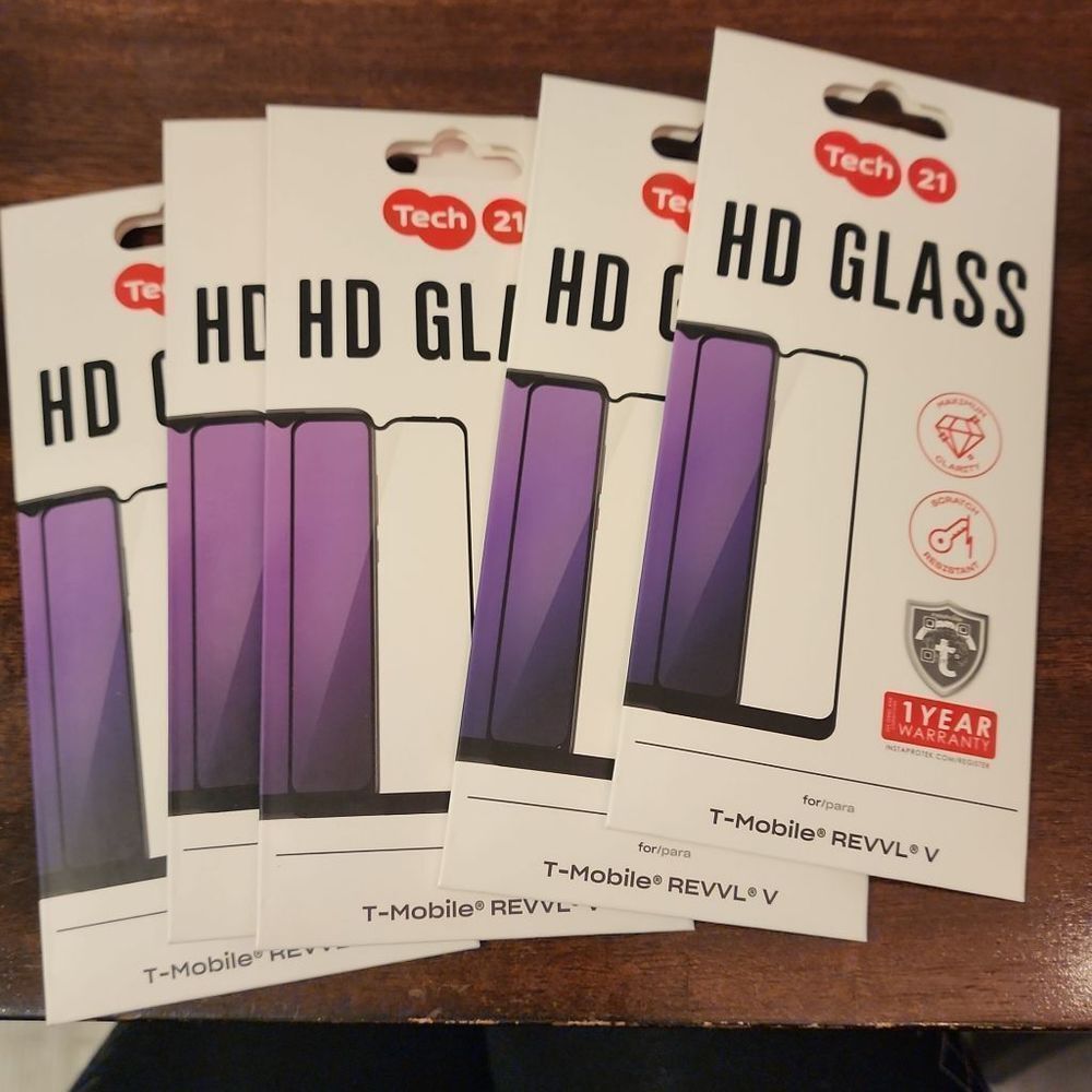 Tech 21 REVVL V Glass Screen Protectors (5)